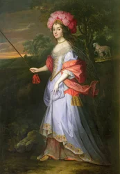 Eine Dame im Maskenkostüm, ca. 1679